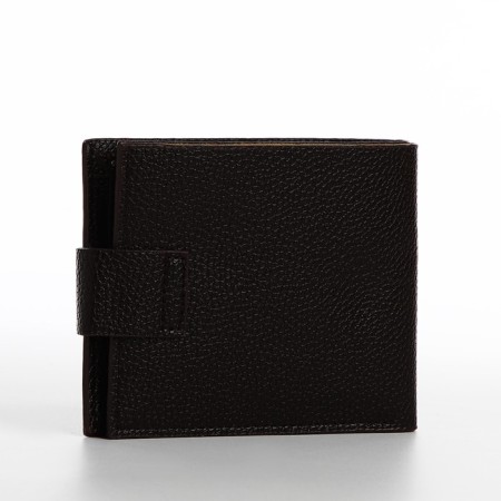 Male purse for magnet, department for bills, cards, coins, brown color-1