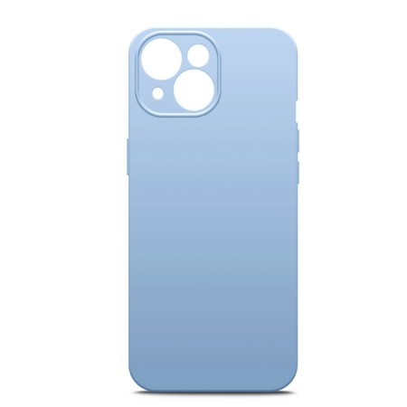 Borasco cover for iPhone 15, Soft Touch, silicone, microfiber, blue