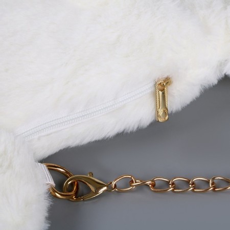 Plush "Bear" bag, white color-4