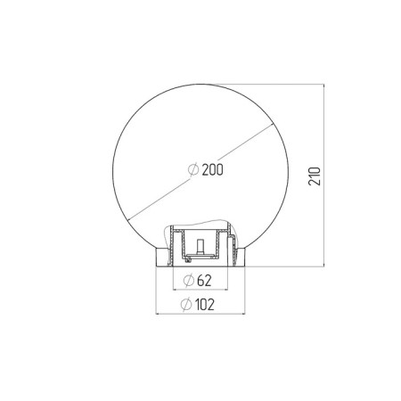 Lamp Garden Era "Shar" E27, IP44, 60W, 200x200x210 mm, black-1