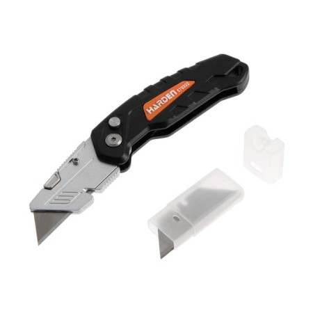 Folding knife Harden 570332, trapezoid, whole -aluminum case, 18 mm