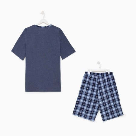 Kit (T-shirt/shorts) male, gray-blue color, size 66-6