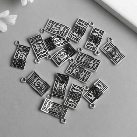 Decor Metal for creativity "Butting 100 $" silver 8178 2x1.2 cm-2