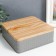 Casket Metal Square "Romb" gray, wood cover 6x17x17 cm