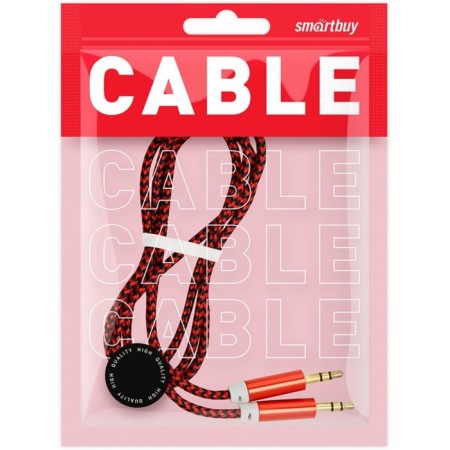 Audio Smartbuy A35, Jack 3.5 mm (M) -Jack 3.5 mm (M), in a braid, 1 m, red-2