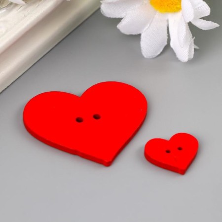 Auroles decorative "heart", wood (set of 12 pcs) Assorted, red-1