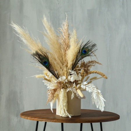 A set of peacock feathers for decor 2 pcs.-2