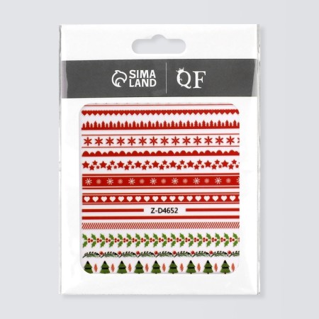 Nail stickers 10.2*8cm New Year's patterns Z-D4652 red/green substrate QF-2