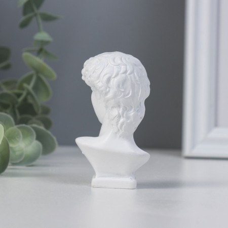 Souvenir Polystone "Bust David" White 4.7x4.5x7.8 cm-2