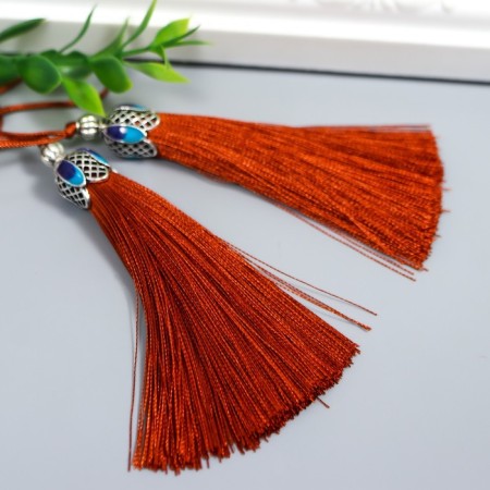 Decor for creativity textiles "Padishah brush" Red set 2 pcs 9x1 cm-1
