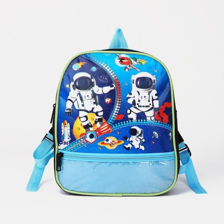 Baby backpack on lightning, 1 outer pocket, insert mix, blue color-4