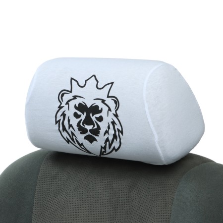 Covers on the headrest lion, white, set 2 pcs