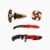 A set of weapons "fiery" shuriken, hunting knife, tech knife, navah knife