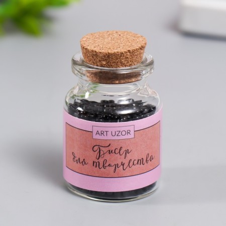 12/0 round beads in the bottle "Black Night" 20 g