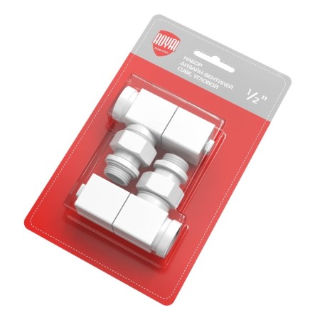 Set of design-valules Royal Thermo Cube, corner, 1/2 ", white