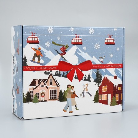 Folding box "Snow City", 27 x 21 x 9 cm, new year-3