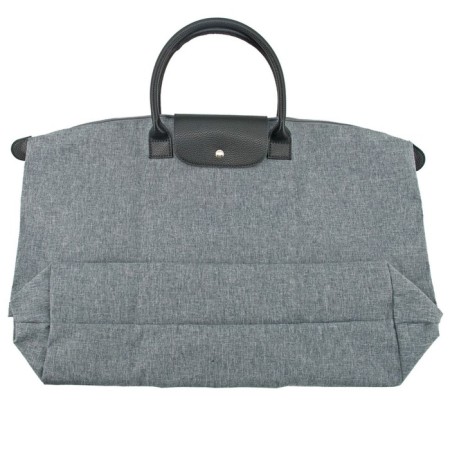 Household bag VX002-05311, gray color, textiles with genuine leather inserts, 58x17x32 cm-2
