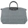 Household bag VX002-05311, gray color, textiles with genuine leather inserts, 58x17x32 cm
