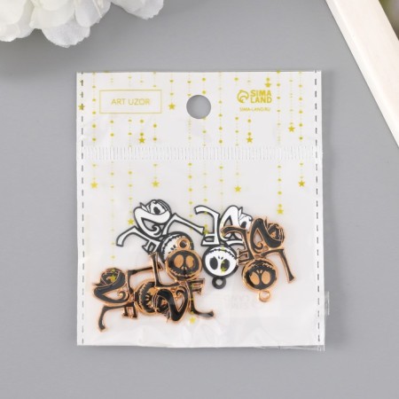 Decor for creativity Metal "Terrible Love" enamel mix 2.7x2.1 cm-3