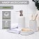 Savanna Bathroom Accessories set, 3 items (soap dish, soap dispenser 400 ml, glass), ceramics, white color