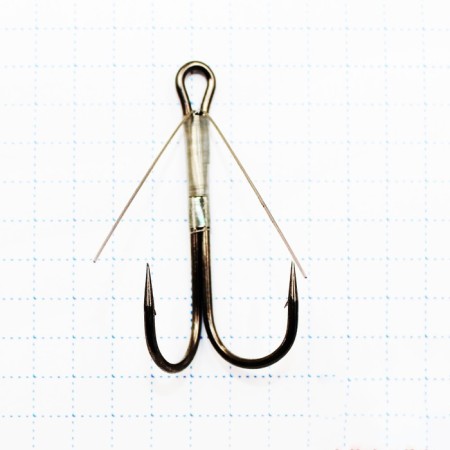 The hook KOI Weedless Double Hook, size 10 Ints, BN color, double non -challenge, 5 pcs.