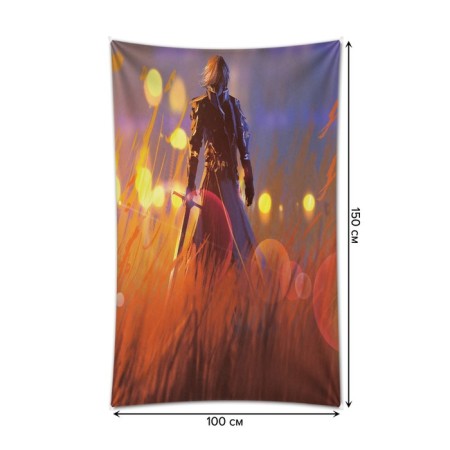 Decorative panel with photo printing "Samurai", vertical, size 100x150 cm-1