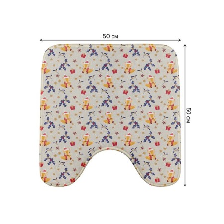 The toilet rug "Festive fox", anti -slip, size 50x50 cm-1