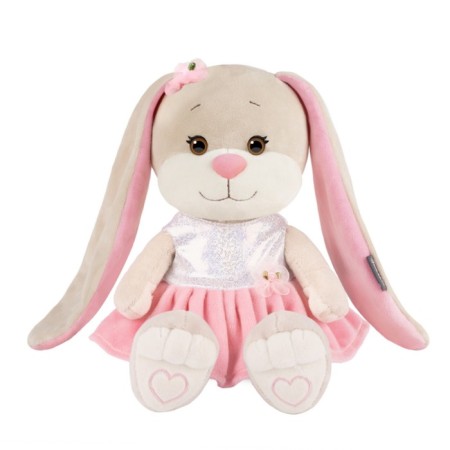 Soft toy "Bunny Lin in a silver-pink dress", 20 cm