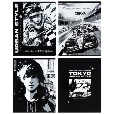 A notebook of 96 sheets in a cage on an anime clip. TOKYO, cover coated cardboard, VD-LK, MIX