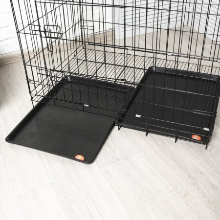 A cage with a hatch for dogs and cats, 85 x 60 x 70 cm, black-8