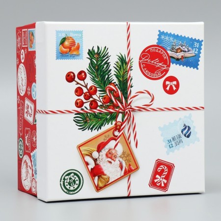 Gift Box "New Year's Post", 16 x 16 x 9 cm, New Year-2