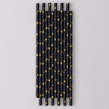 Tubes for the “stars” cocktail set 12 pcs., Black color