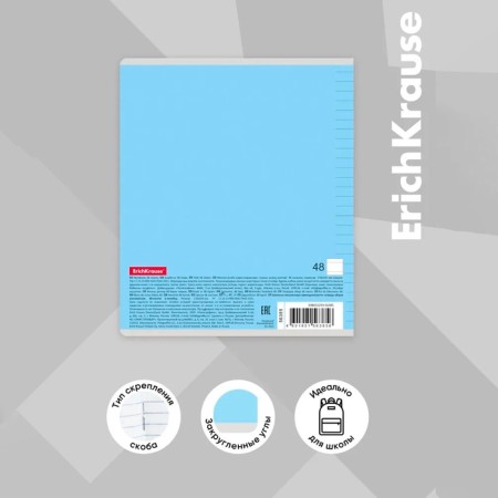 Notebook of 48 sheets line Erychkrause Coverpro "Classic", plastic cover, OFSET block, whiteness 100%, mix-4