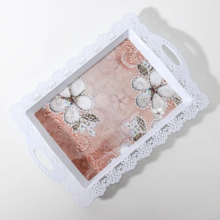 Plastic rectangular tray "openwork border", 35 × 24 × 2 cm, color mix-8