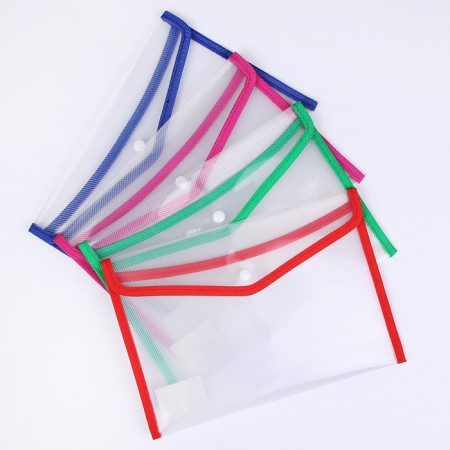 Folder-converts on the button, B5, 330 μm, calligrata, lined, with textile insert, transparent, embossing, mix
