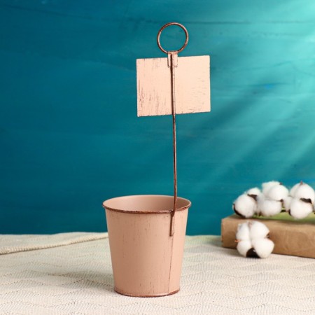 Kashpo "Bucket Björn" with a sign for records, coffee, 10x8x10cm-2
