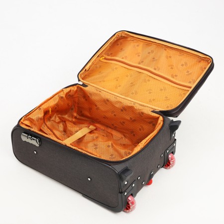 Small 20 suitcase, lightning department, code castle, 3 wheels, 2 outer pockets, brown color-8