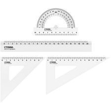 Drawing Istanm Set Medium (line 20 cm, 2 triangles, transporter), transparent, colorless, euro suspension