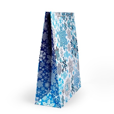 Package Gift New Year Laminated "Snowflakes", XL 40 x 49 x 19 cm, New Year-2