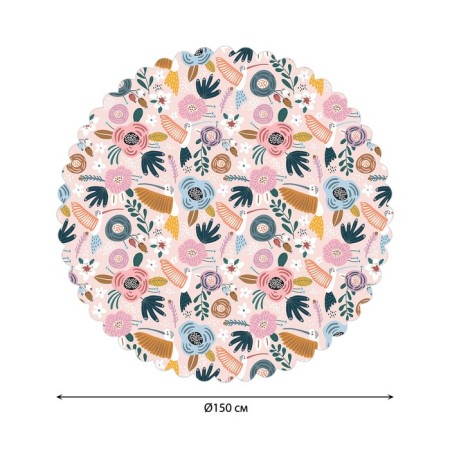 Grindle on the table “Tropical sketches”, round, Saten, D = 150 cm