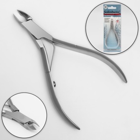 Manicure nippers for cuticles, 10 cm, blade length - 5 mm, on the blist, the color is silver matte, CN -328 S/ST