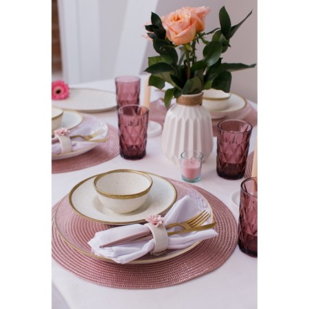 Ceramic ring for napkins "Flower", 5.5 × 4.5 × 6.5 cm, pink color-4