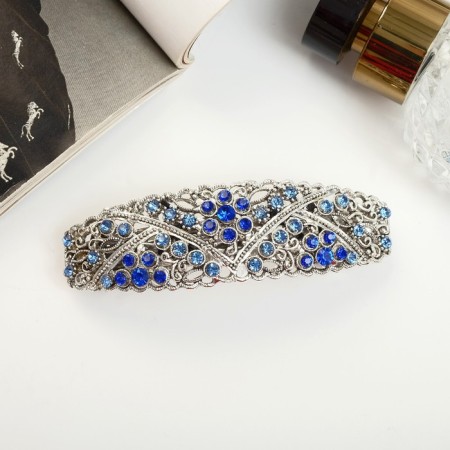 Hair hairpin "Sarah" violets, 8.5 cm