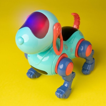 IQ DOG robot pillbox, sings, works, works from batteries, blue color-7