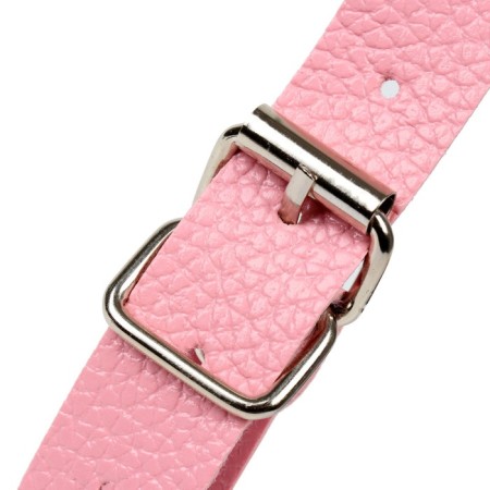 Gag BDSM Oka-hips, classic, adjustable belt, PU, ​​ABS, 500 x 45 mm, pink-3