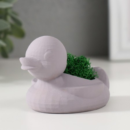 Kashpo concrete "duck" 6x8x5.5 cm gray with moss (moss green stabilized)-3