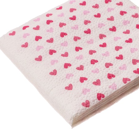 Napkins single -layer “hearts” pink 24x24 cm, set 20 pcs.-4