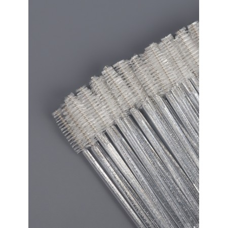Brushes for eyebrows and eyelashes, set - 50 pcs, 10 cm, white/transparent color-2