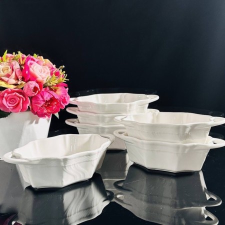 Set of Lenardi salad bowls, oval, length 17.5 cm, 6 pcs