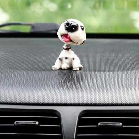 Dog on a car panel shocking his head, Dalmatian-2